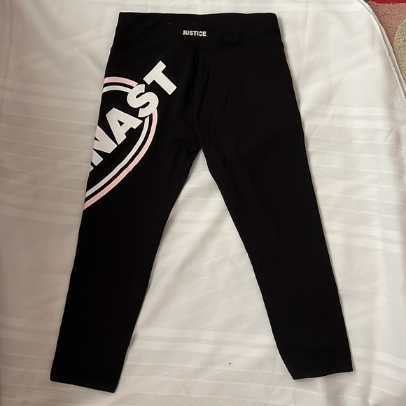 Justice | Size 14 Girls | Justice Black Athletic Leggings | Gymnast & Heart Logo - Picture 2 of 11